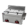 restaurant kitchen equipment stainless steel 6L+6L double tank gas deep fryer LPG gas potato chips frying machine